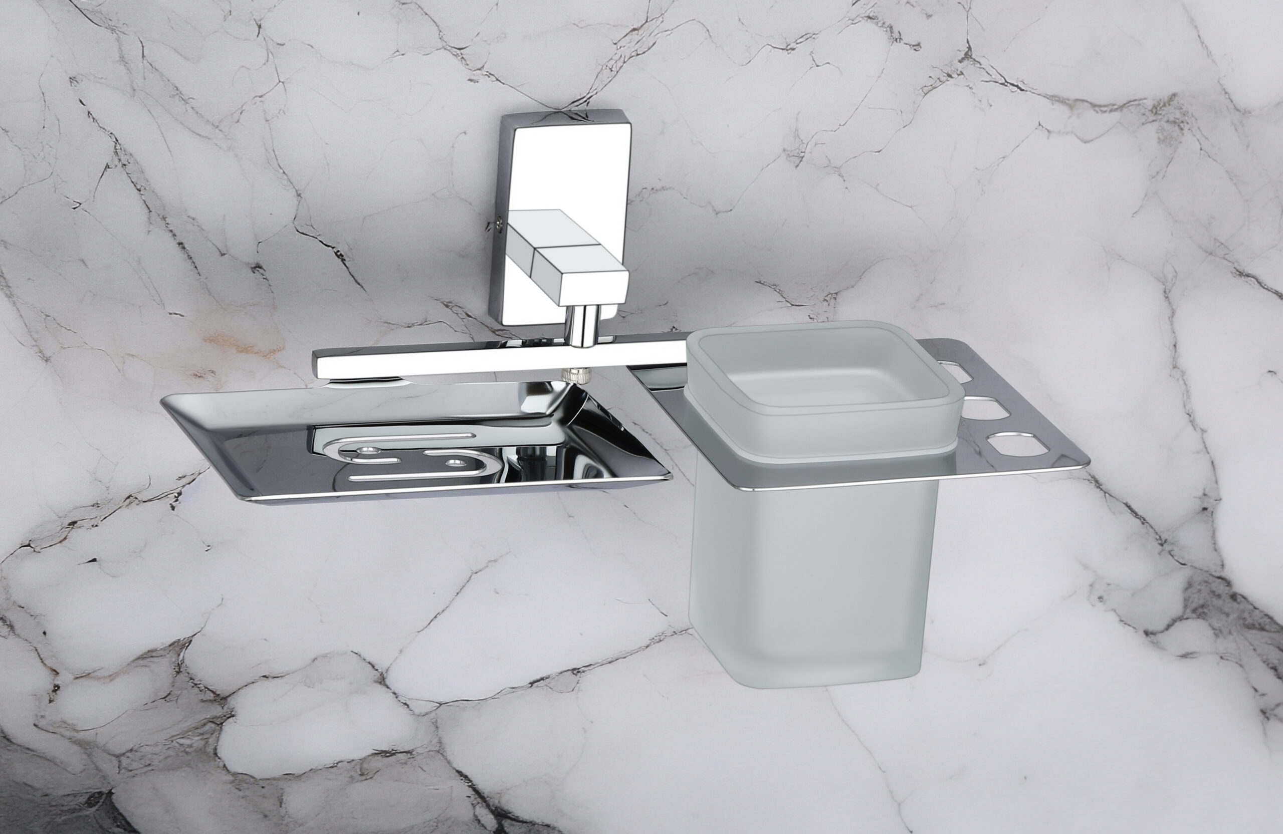 IN-06 SOAP DISH WITH TUMBLER HOLDER