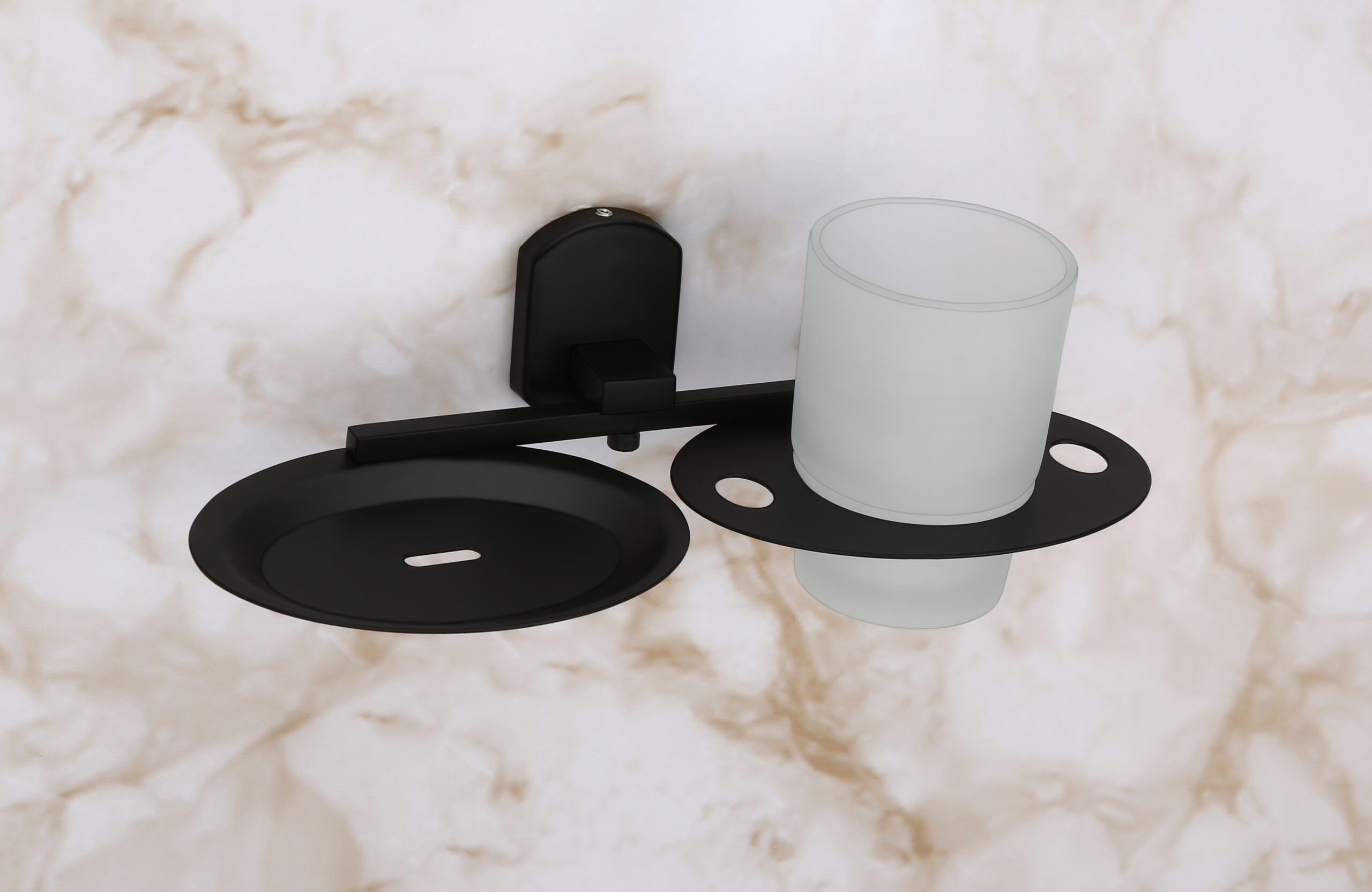 RB-06 SOAP DISH WITH TUMBLER HOLDER
